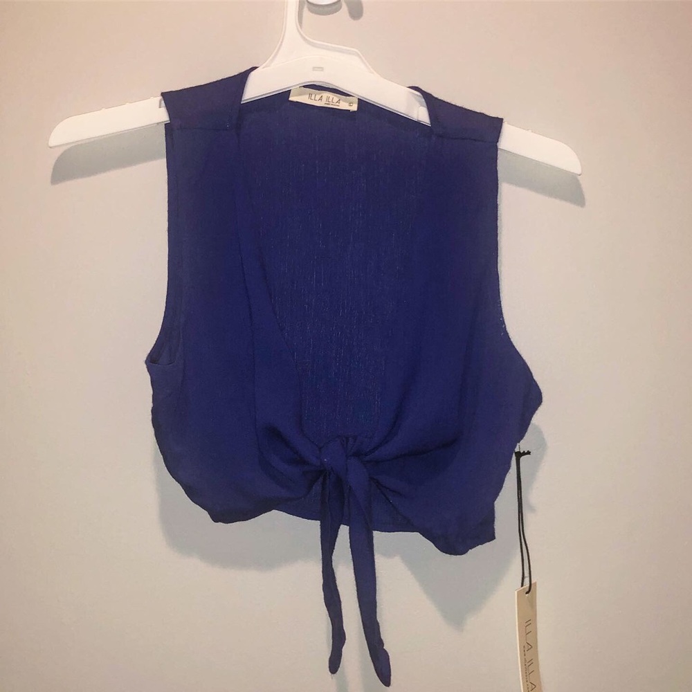 Royal Blue Tie front tank